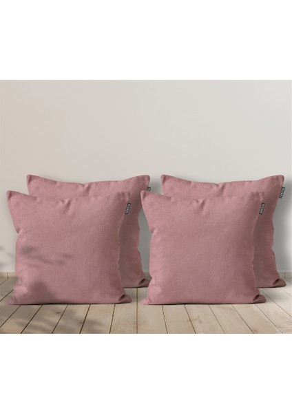 4'lü Kadife Dokulu Kırlent Kılıfı Pembe indirimleri
