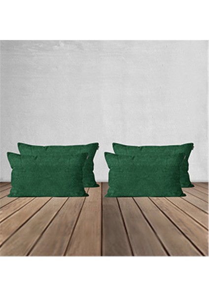 4'lü Kadife Dokulu Kırlent Kılıfı Yeşil indirimleri