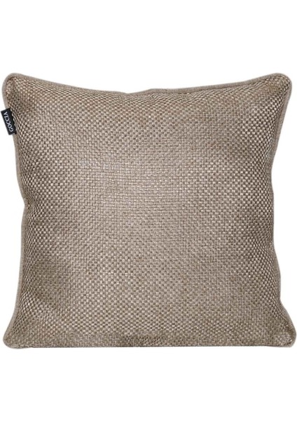 2'lı Hasır Dokulu Fitilli Çift Taraflı Kırlent Kılıfı Krem-Kırmızı