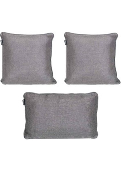 3'lü Hasır Dokulu Fitilli Kırlent Kılıfı Gri indirimleri