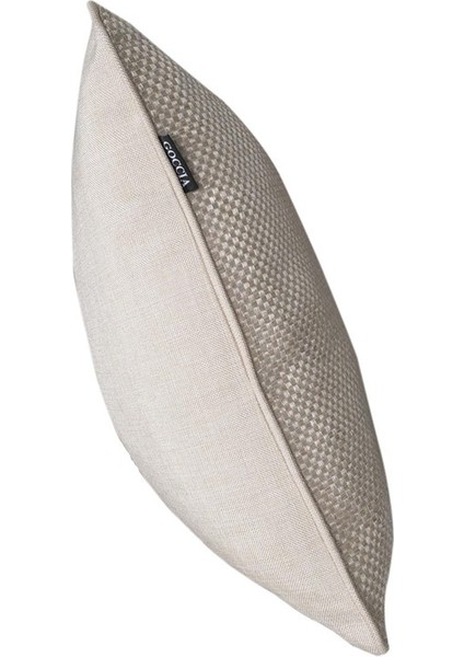 4'lü Hasır Dokulu Fitilli Çift Taraflı Kırlent Kılıfı Açık Krem