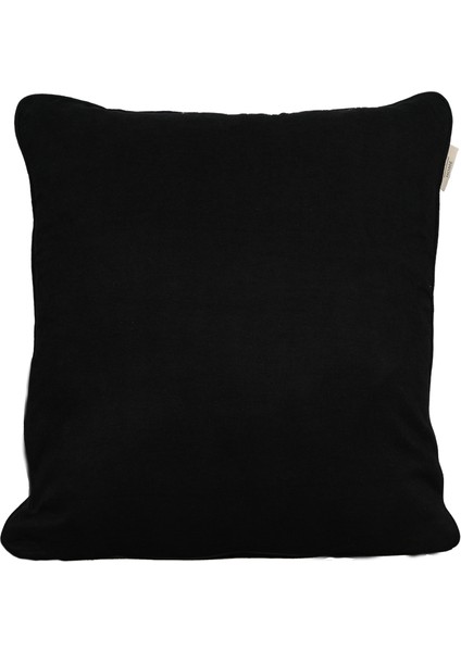 2'li Kadife Dokulu Fitilli Kırlent Kılıfı Siyah