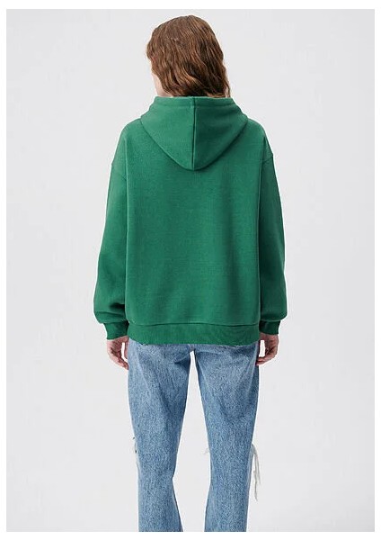 Mavi Logo Baskılı Kapüşonlu Yeşil Sweatshirt 1600361-71892