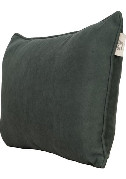 2'li Kadife Dokulu Fitilli Dikdörtgen Kırlent Kılıfı Yeşil