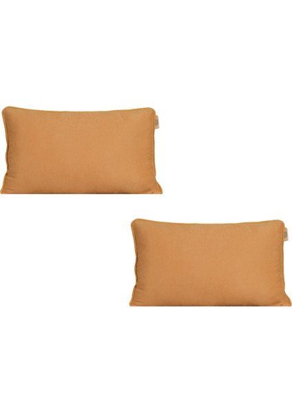 2'li Kadife Dokulu Fitilli Dikdörtgen Kırlent Kılıfı Sarı indirimleri