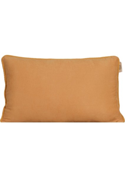 2'li Kadife Dokulu Fitilli Dikdörtgen Kırlent Kılıfı Sarı