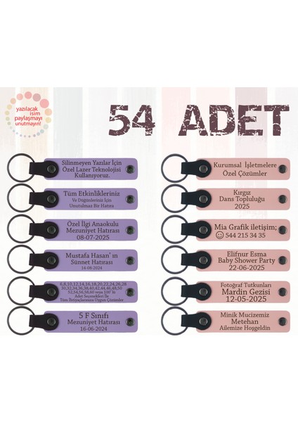 M Menekşe & Y Ağzı, 54’lü Set, Mesajlı Anahtarlık, Sosyal Bilgiler Öğretmeninden Sınıfına Hatıra