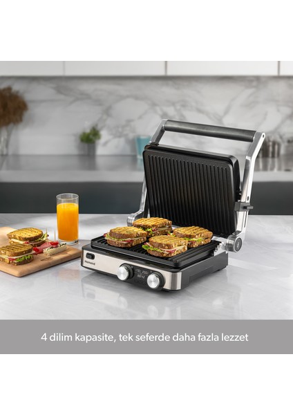 Grilliant 1340H Inox Gövde Döküm Plaka Tost ve Izgara Makinesi fırsatları