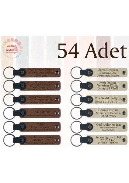 A Kahve & Sütlü Kahve, Girişimcilik Öğretmeninden Anı, 54’lü Set, Isim ve Mesajlı Deri Anahtarlık