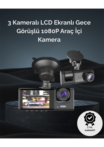 Depomix 1. 3 Kameralı Full Hd Araç Kamerası – Ön, Iç ve Arka Görüş ile %100 Kapsama