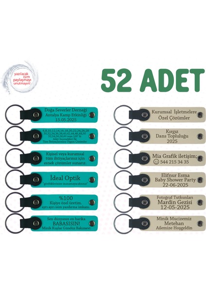 K Turkuaz & S Kahve, 52’li Set, Kişiselleştirilebilir Hatıra, Yılbaşı Etkinliklerine Küçük Hediyelik