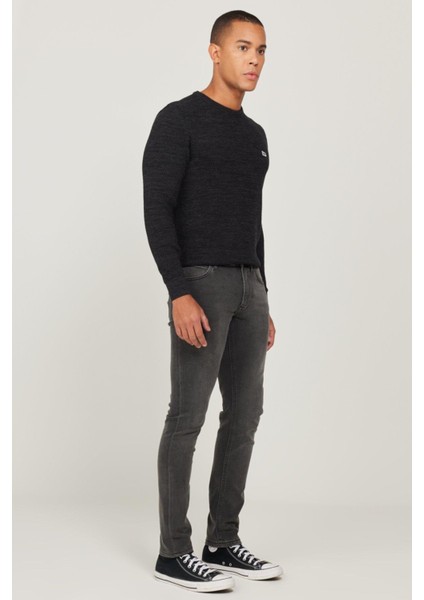 Luke Slim Tapered Dar Kesim Düşük Bel Antrasit Esnek Jean Kot Pantolon