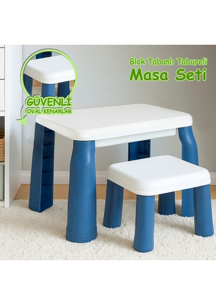 Çocuk Aktivite Masası ve Tabure Seti Bloksuz Eğitici Oyun Masası