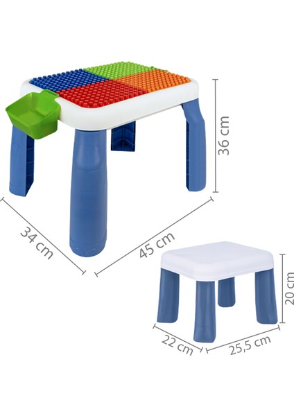 Çocuk Aktivite Masası ve Tabure Seti Bloksuz Eğitici Oyun Masası fiyatları