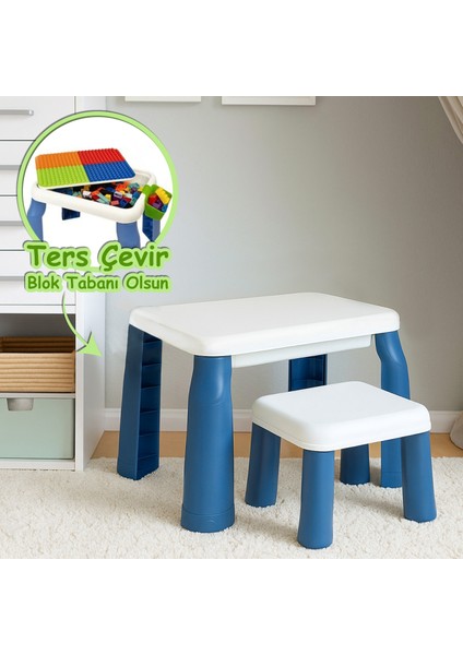 Çocuk Aktivite Masası ve Tabure Seti Bloksuz Eğitici Oyun Masası indirimleri
