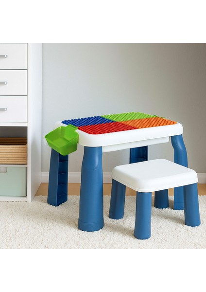 Çocuk Aktivite Masası ve Tabure Seti Bloksuz Eğitici Oyun Masası