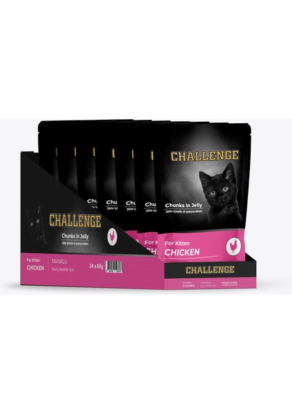 Pouch Challenge Yavru Tavuklu Yaş Mama 85 gr modelleri