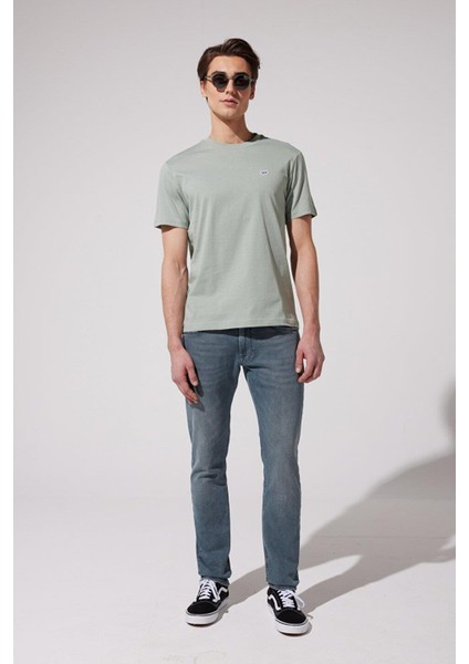 Regular Fit Rahat Kesim Bisiklet Yaka %100 Pamuk Yeşil Tişört