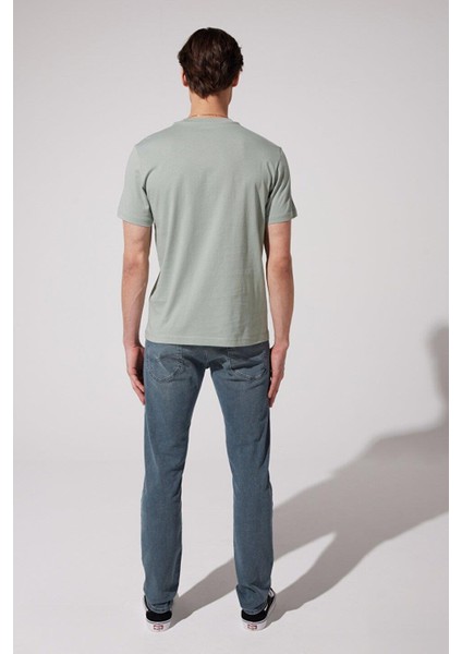 Regular Fit Rahat Kesim Bisiklet Yaka %100 Pamuk Yeşil Tişört