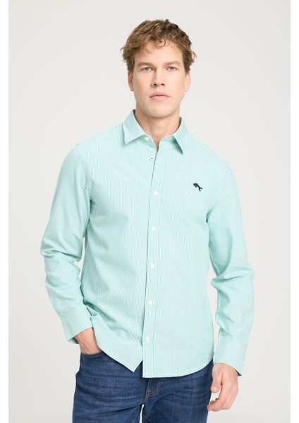 Regular Fit Yeşil Erkek Gömlek W5A2205580P80 Uzun Kollu Gömlek modelleri