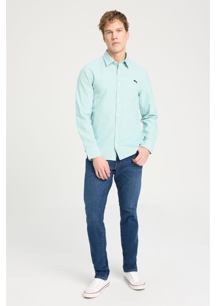 Regular Fit Yeşil Erkek Gömlek W5A2205580P80 Uzun Kollu Gömlek