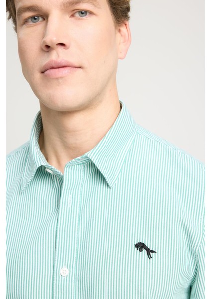 Regular Fit Yeşil Erkek Gömlek W5A2205580P80 Uzun Kollu Gömlek