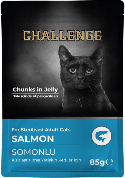 Somonlu Pouch Challenge Kısırlaştırılmış Yetişkin Kedi Pouch 85 gr fiyatları