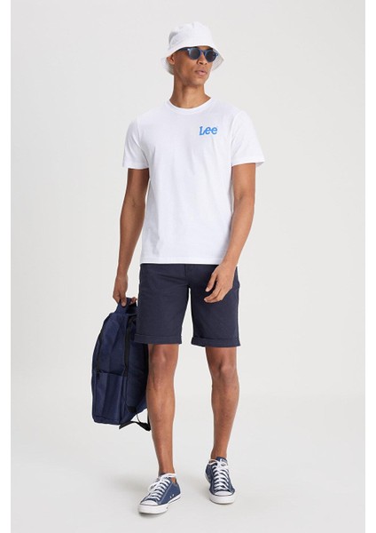 Regular Fit Normal Kesim %100 Pamuk Bisiklet Yaka Somon Tişört