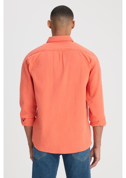 Loose Fit Turuncu Erkek Gömlek L66N205295B50 Uzun Kollu Gömlek fırsatları