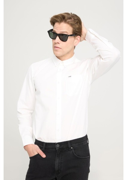W241464 100 White Erkek Regular Uzun Kollu Gömlek