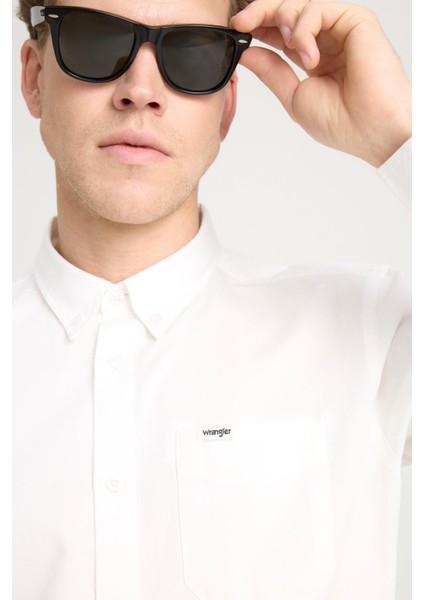 W241464 100 White Erkek Regular Uzun Kollu Gömlek