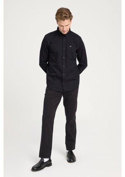 Regular Fit Normal Kesim Siyah Erkek Gömlek