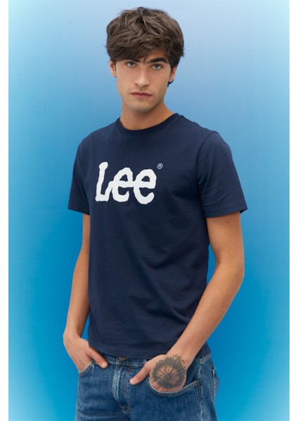 Lee Regular Fit Normal Kesim Sıfır Yaka %100 Pamuk Logolu Tişört