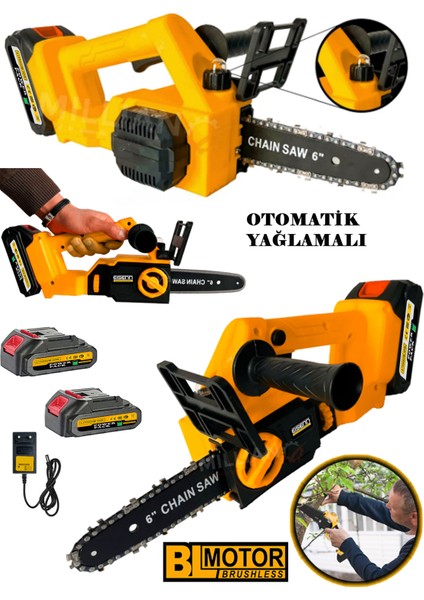 Yeni Nesil Li-On Batarya BL Motor Pro Saw Akülü Dal Budama Testere Bıçkı Makinası 2 Akülü fiyatları