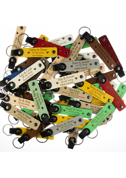 Gök Mavi & Kül Gri, 32'li Set, Kişiselleştirilebilir Hatıra Deri Anahtarlık, Doğum Günü Partisi Için fiyatları