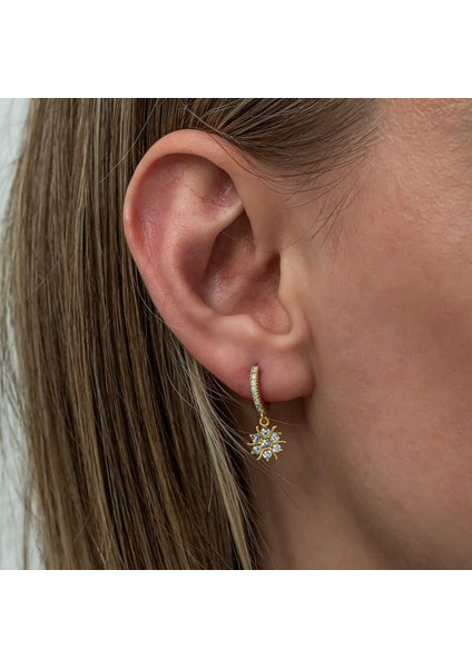 Gümüş Gold Sallantılı Güneş Kadın Küpe fiyatları