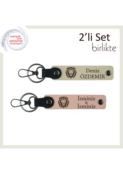 Kaplan Desenli Minimalist Deri Anahtarlık, Erkek Tarzına Uygun Kalıcı Set, Sütlü Kahve-Yavru Ağzı