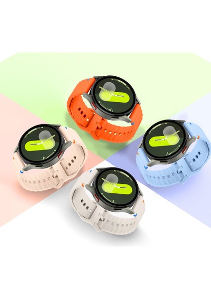 Honor Magic Watch 2 42 mm Ile Uyumlu (20 Mm) Dalgalı Dikiş Detaylı Silikon Saat Kordonu