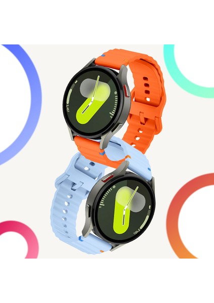 Honor Magic Watch 2 42 mm Ile Uyumlu (20 Mm) Dalgalı Dikiş Detaylı Silikon Saat Kordonu