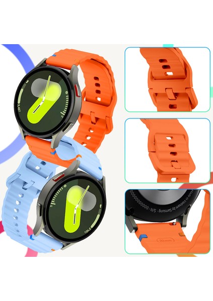 Honor Magic Watch 2 42 mm Ile Uyumlu (20 Mm) Dalgalı Dikiş Detaylı Silikon Saat Kordonu