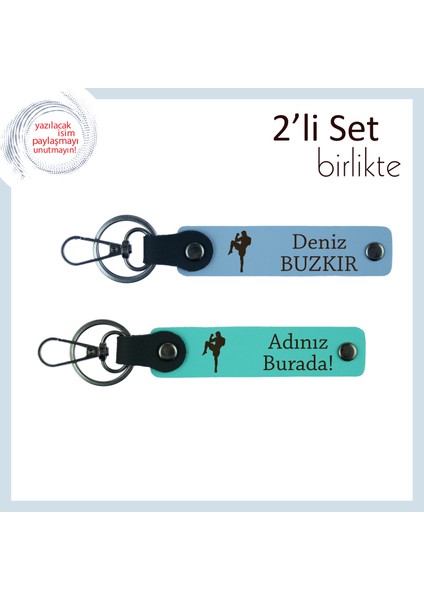 Boks Ruhunu Yansıtan Kalıcı Hatıra, Erkek Sevgiliye Yazı Eklenebilir Anahtarlık, Gök Mavi-Turkuaz