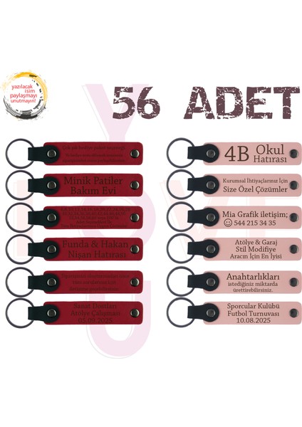 Kırmızı & Yavru Ağzı, 56’li Set, Kişisel Yazılı Deri Hediyelik, Müzik Festivali Katılımcılarına Anı