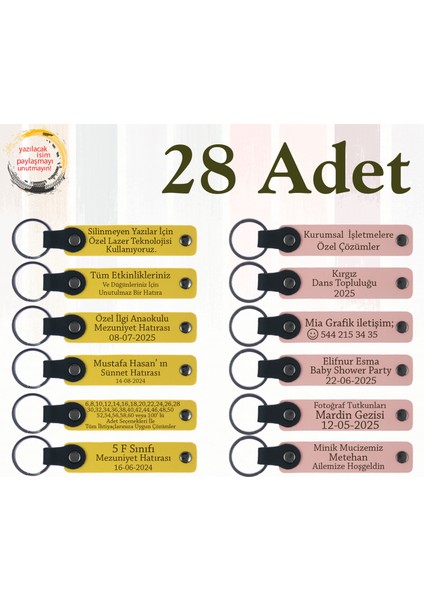 Sarı & Yavru Ağzı, Sınıfınızla Geçirdiğiniz Yıla Veda Hediyesi, 28’li Set, Kişiye Özel Anahtarlık