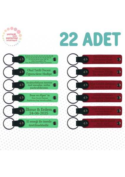 F Yeşili & Kırmızı, Fen Öğretmeninden Sınıfına Sürpriz, 22’li Set, Tarih ve Isimli Deri Hatıra