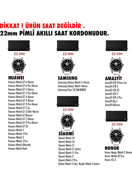 Huawei Watch Gt 6 Pro 46 mm Ile Uyumlu Dikiş Desenli 22 mm Jazzy Spor Kordon