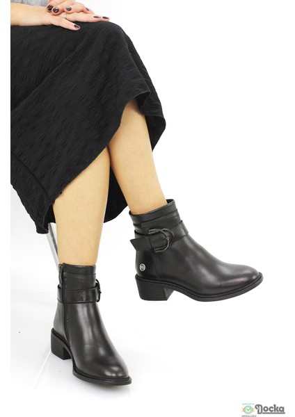 Mammimia Kadın Hakiki Deri Ortopedik Klasik Tarz Alçak Topuklu Bot M26/KB8075 fırsatları