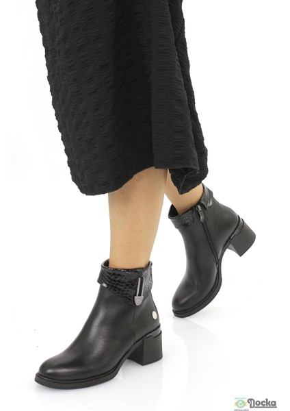 Mammimia Kadın Hakiki Deri Ortopedik Fermuarlı Klasik Kalın Topuklu Bot M26/KB8430 fiyatları