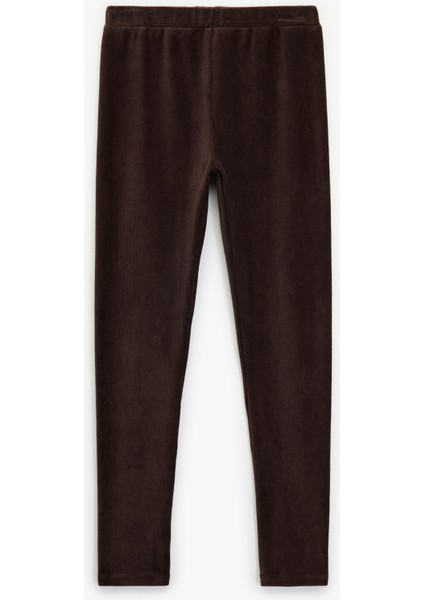 Beli Lastikli Yüksek Bel Basic Kadife Tayt fiyatları