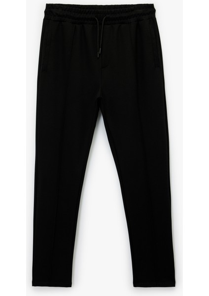 Viskon Cep Detaylı Beli Bağcıklı Spor Eşofman Altı