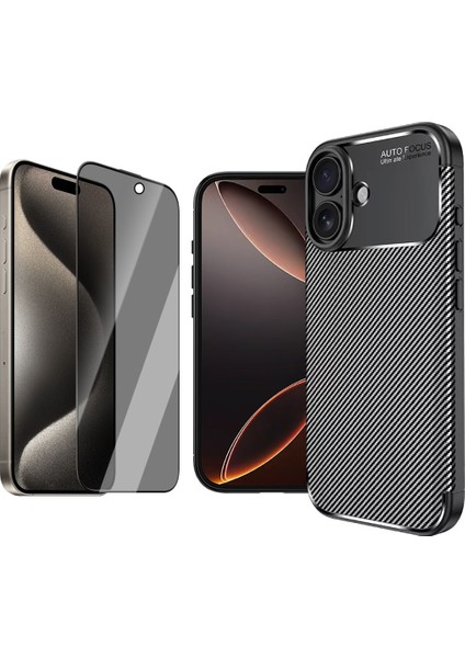 iPhone 17 Kılıf Zore Negro Silikon Kapak + Hayalet Cam Ekran Koruyucu